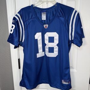 NFL Equip Payton Manning #18 Indianapolis Colts Jersey Women XL Blue Shirt